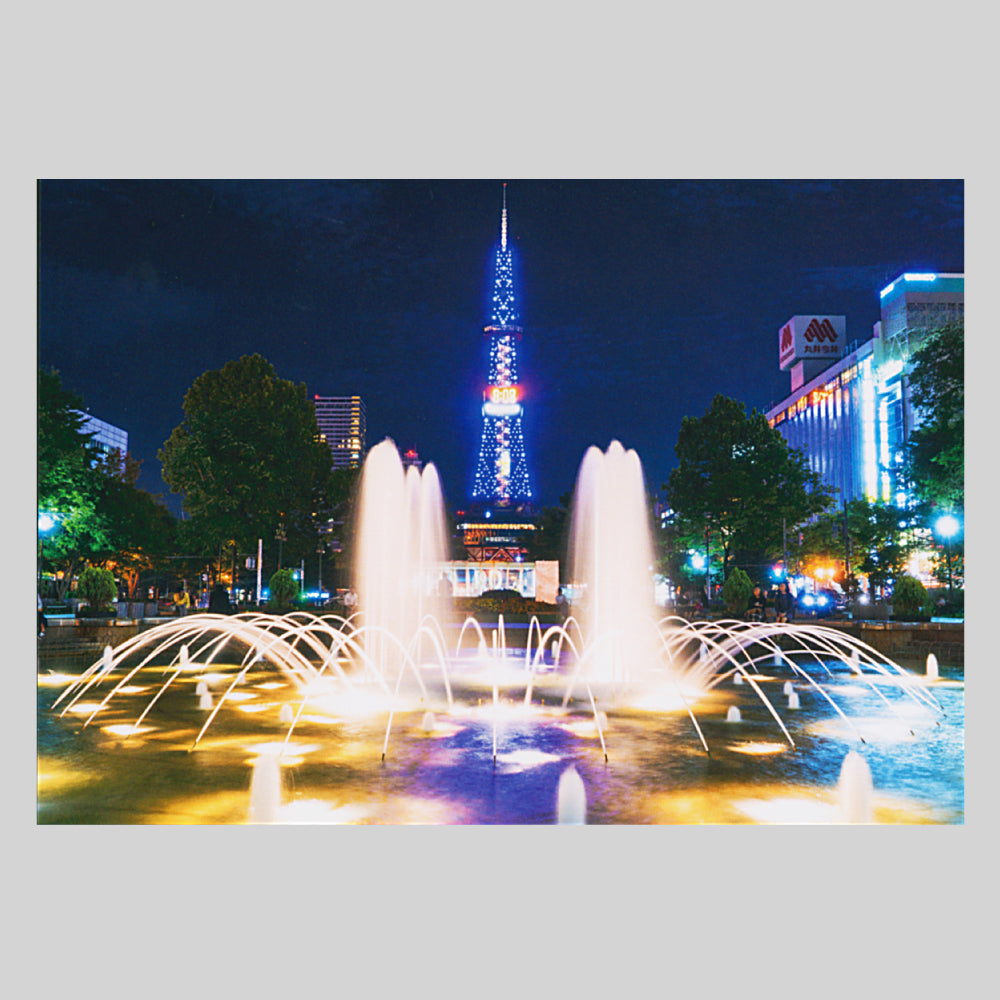 札幌大通公園とテレビ塔の夜景(NBC)(NBC) 通信面 しきさいポストカード 北海道 札幌