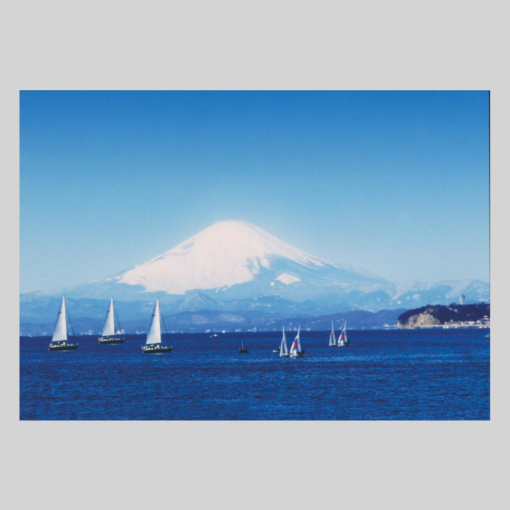富士山と江ノ島の海(NBC) 神奈川 江ノ島 ヨット 富士山 鎌倉