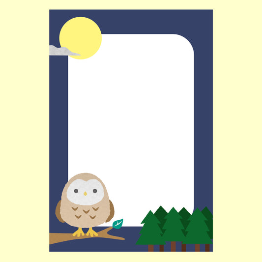 フクロウ ポストカード&フレーム切手セット(うつろい)