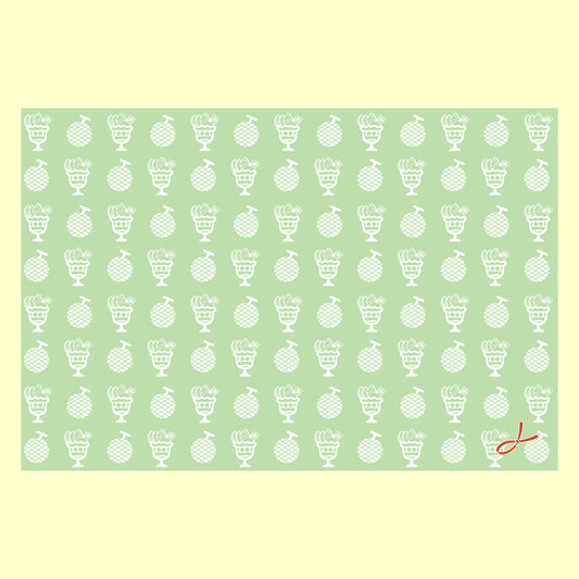 バラエティポストカード「きらり」　「メロンパフェ」通信面　メロン  パフェ  緑  喫茶店  フルーツパーラー
