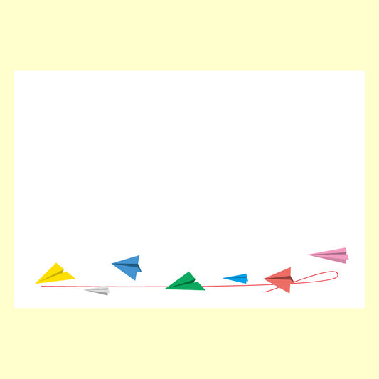 バラエティポストカード「きらり」　「折り紙」通信面　マキシマムカード  紙飛行機  六色  飛ぶ